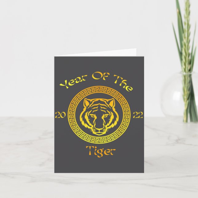Year Of The Tiger 2022 Circular Asian Chinese New  Kort (Framsida)
