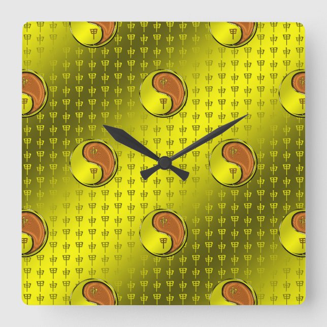 Year of the Wood Monkey Fyrkantig Klocka (Framsida)