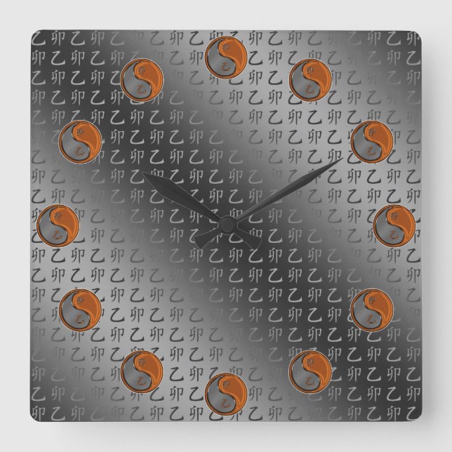 Year of the Wood Rabbit Fyrkantig Klocka (Framsida)