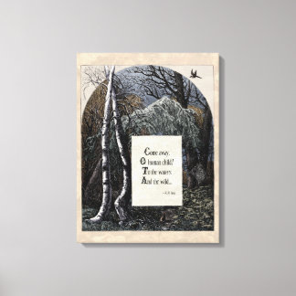 Yeats "Stolen Child" Victorian Dikt Art Canvas