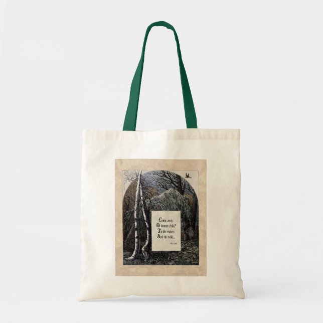 Yeats "Stolen Child" Victorian Tote Bag Tygkasse (Framsidan)