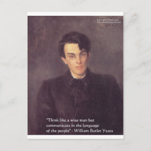 Yeats "Tänk klokt" Visdomspresentkort och -kort Vykort