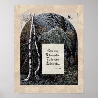 Yeats "The Stolen Child" Victorian Art Dikt 11x14 Poster