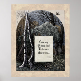 Yeats "The Stolen Child" Victorian Art Dikt 16x20 Poster