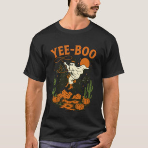 Yee Boo Spökridande Häst Halloween Pumpa Måne  T Shirt