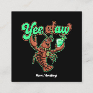 Yee Claw Retro Kräftskål Coastal Cocktail Fyrkantigt Visitkort