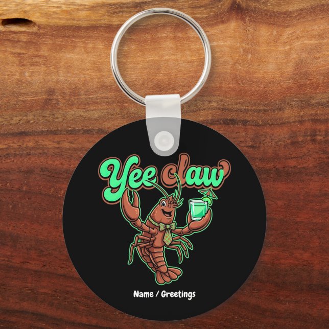 Yee Claw Retro Kräftskål Coastal Cocktail  Nyckelring (Framsida)
