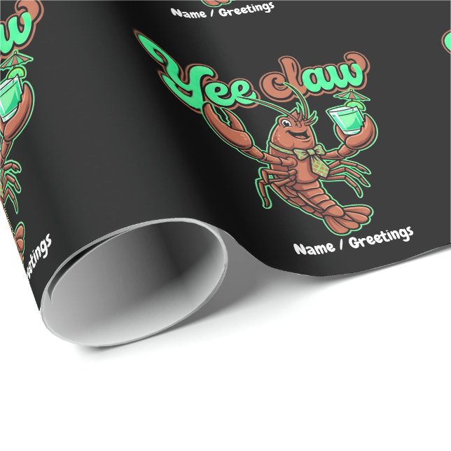 Yee Claw Retro Kräftskål Coastal Cocktail  Presentpapper (Rullad Hörn)