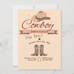 Yee Haw Cowboy Födelsedagsfest Inbjudningar
