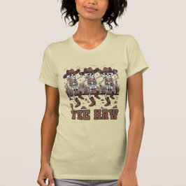 Yee Haw Dancing Skeleton Cowboys Halloween T Shirt