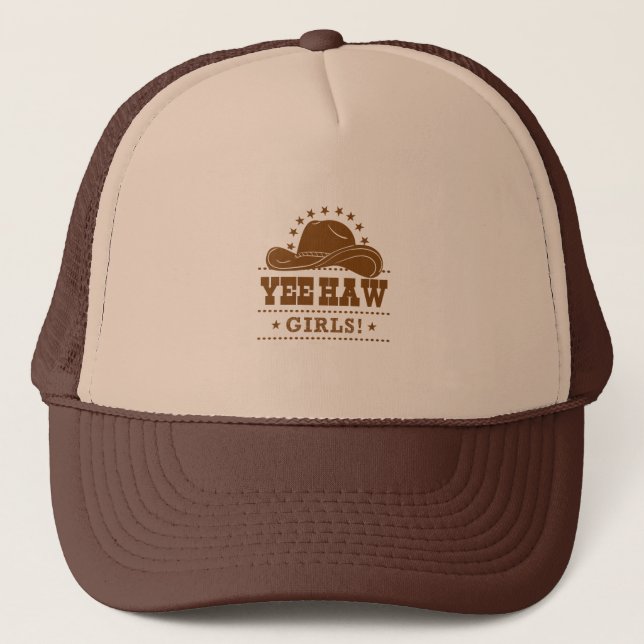 Yee Haw Girls Cowgirl Hat Design Keps (Framsida)