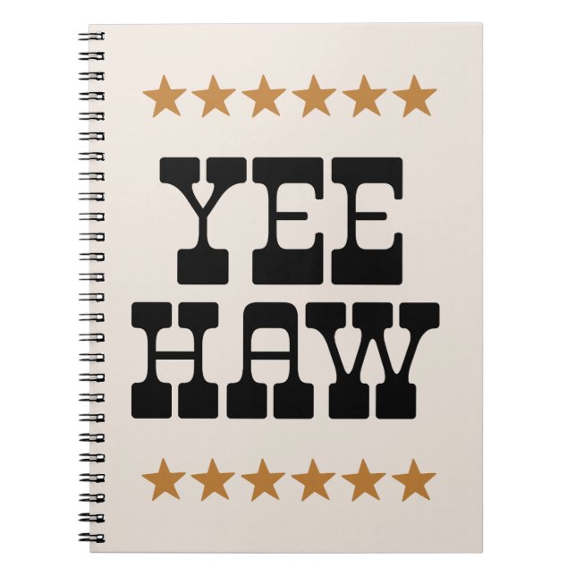 Yee Haw groovy textning Anteckningsbok (Framsidan)
