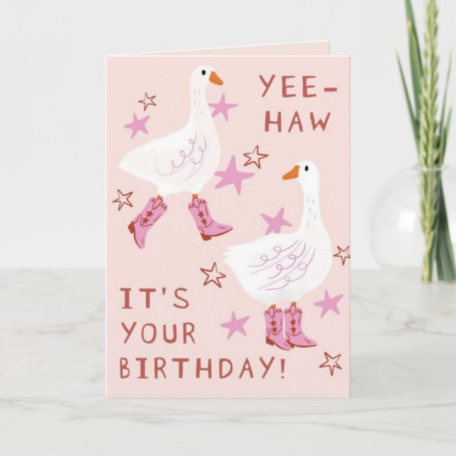 Yee Haw, It's Your Birthday Greeting Kort (Framsida)