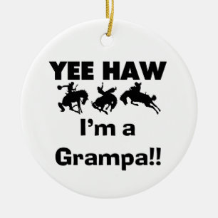 Yee Haw Jag är Grampa T-shirts och presenter Julgransprydnad Keramik