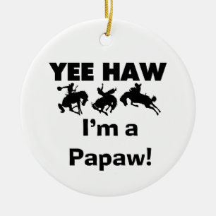 Yee Haw, jag är papaw T-shirts och presenter Julgransprydnad Keramik