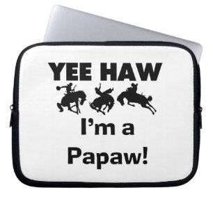 Yee Haw, jag är papaw T-shirts och presenter Laptop Sleeve