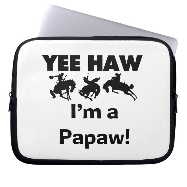 Yee Haw, jag är papaw T-shirts och presenter Laptop Sleeve (Framsidan)