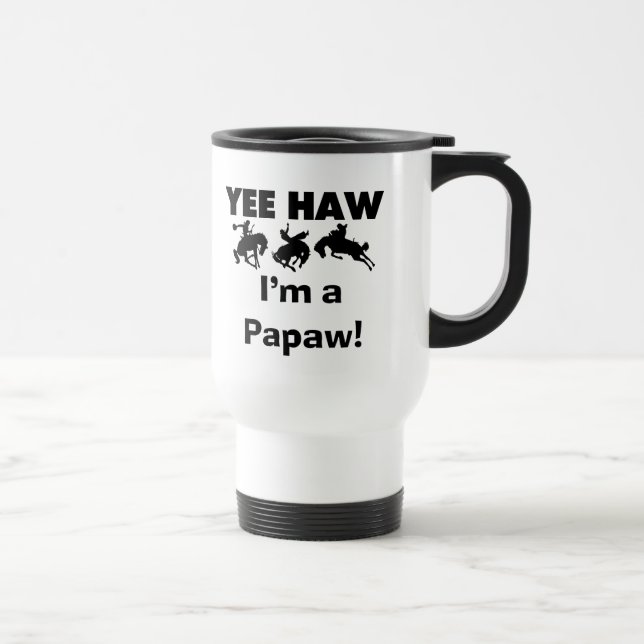 Yee Haw, jag är papaw T-shirts och presenter Resemugg (Höger)