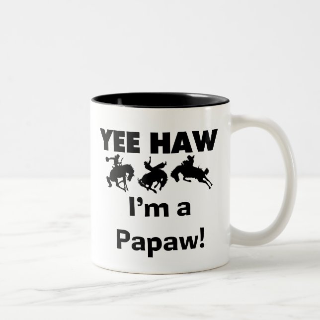 Yee Haw Jag är papaw Tshirts och Gifts Två-Tonad Mugg (Höger)