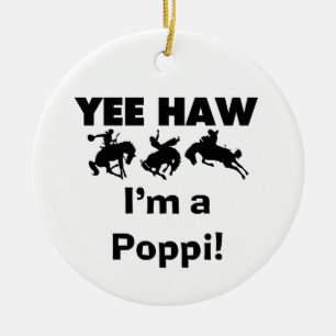Yee Haw Jag är Poppi T-shirts och presenter Julgransprydnad Keramik