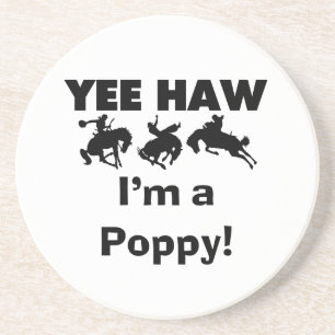 Yee Haw, jag är poppy T-shirts och Gifts Underlägg Sandsten