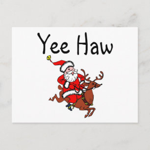 Yee Haw jul Cowboy Jultomten Helg Vykort
