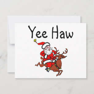 Yee Haw jul Cowboy Jultomten Julkort