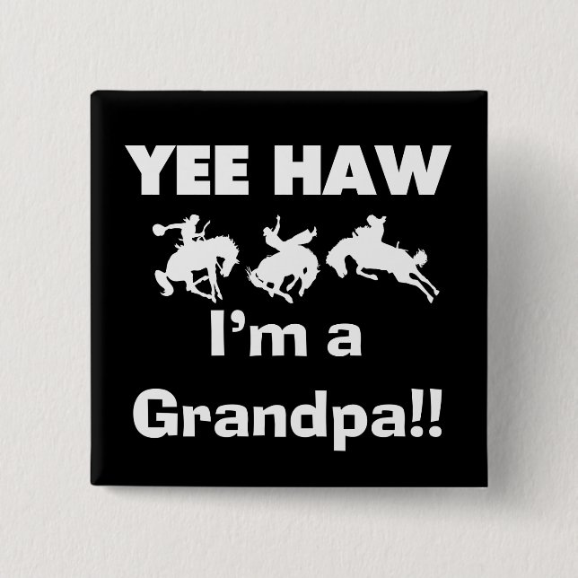Yee Haw mig förmiddag T-tröja och gåvor för en Knapp (Framsida)