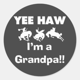 Yee Haw mig förmiddag T-tröja och gåvor för en Runt Klistermärke