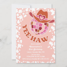 Yee Haw Peach Disco Cowgirl Rodeo Birthday