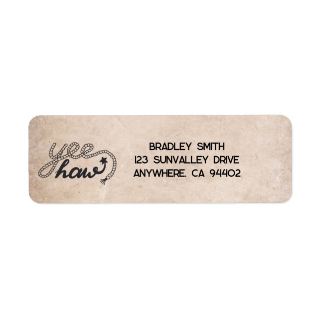 Yee Haw Return-adressetikett Returadress Etikett (Framsidan)