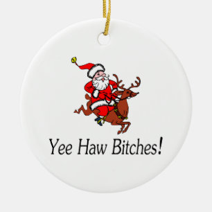 Yee Haw Santa Julgransprydnad Keramik