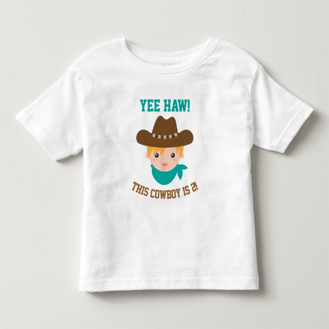Yee Haw, söt lilla cowboy är 2 Tee (Framsida)