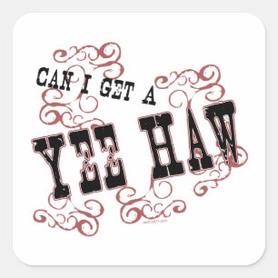 Yee Haw Stickers Fyrkantigt Klistermärke