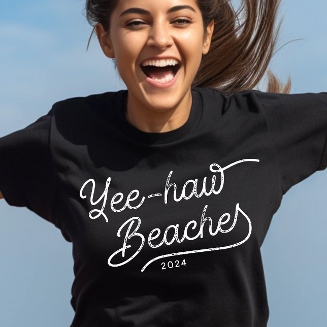 Yee-haw-stränder, Anpassningsbar Matching Vacation T Shirt (Yee-haw Beaches! Get your matching beach shirts now!)