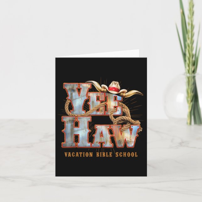 Yee-haw Vacation Bible School Vbs 2025 Cowboy Hat Kort (Framsida)