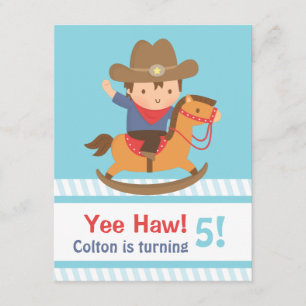 Yee Haw Western Cowboy Barn Kalas Inbjudningar