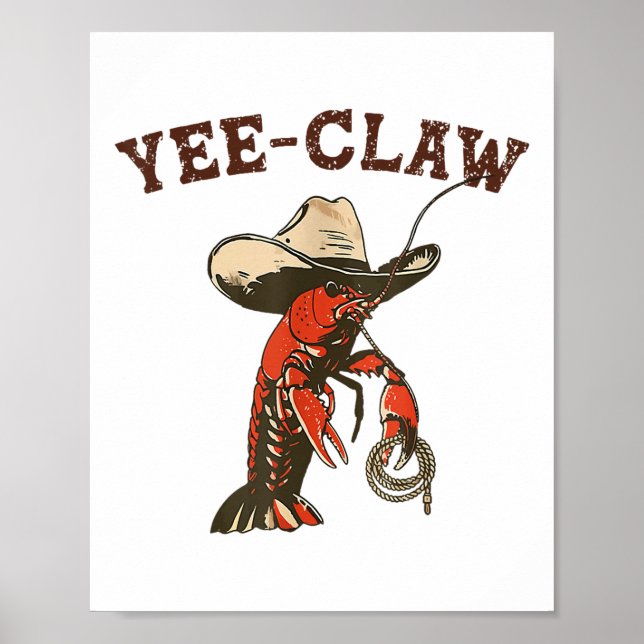 Yee Klo Funny Kräftor Cajun Seafood Festival Poster (Framsidan)