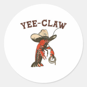 Yee Klo Funny Kräftor Cajun Seafood Festival Runt Klistermärke