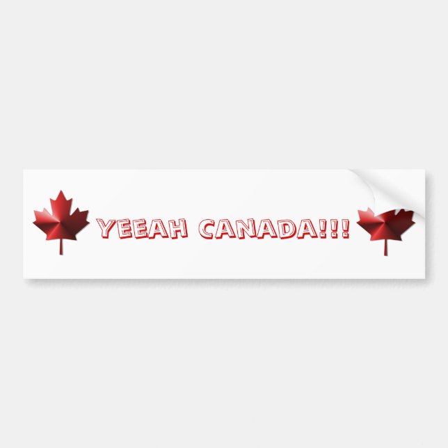 Yeeah Canada Flagga Maple Löv Bumper Sticker Bildekal (Framsidan)