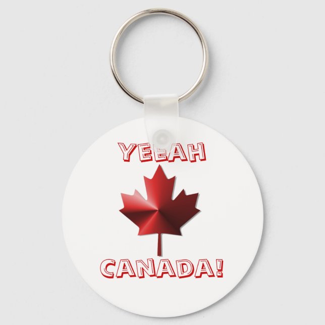 Yeeah Canada Flagga Maple Löv Keychain Nyckelring (Framsida)