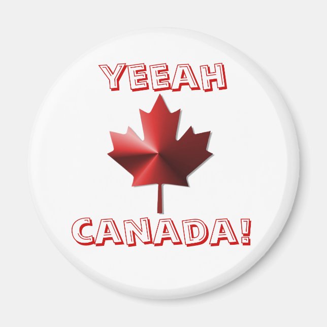 Yeeah Canada Flagga Maple Löv Magnet (Framsidan)