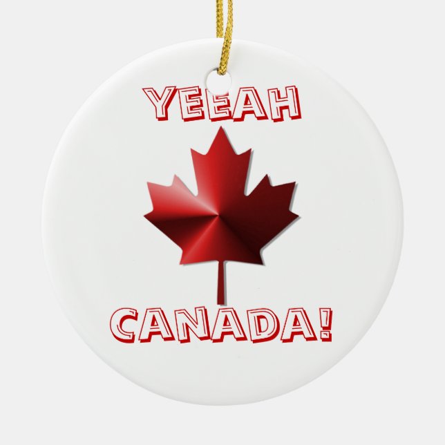Yeeah Canada Flagga Maple Löv Ornament (Framsidan)