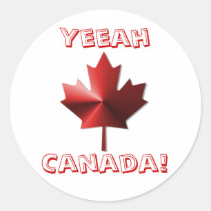 Yeeah Canada Flagga Maple Löv Stickers Runt Klistermärke