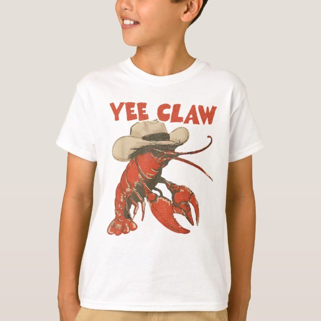 Yeeclaw Western Cowboy Crawfish Boil Summer T Shirt (Framsida)