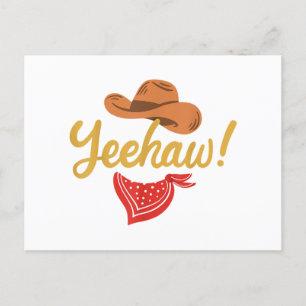 Yeehaw Cowboy Cowgirl Westernare Land Rodeo Vykort