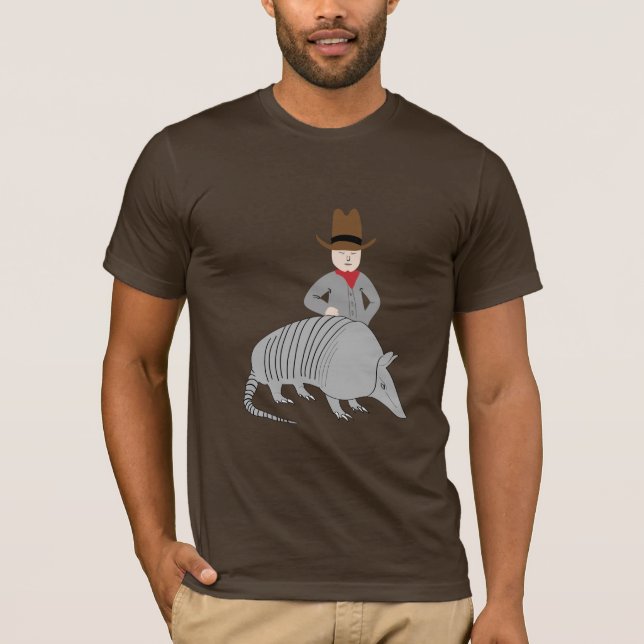 Yeehaw!  Cowboy och bältdjur! Tee Shirt (Framsida)