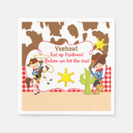 Yeehaw Cowboy Western Födelsedagsfest Pappersservett