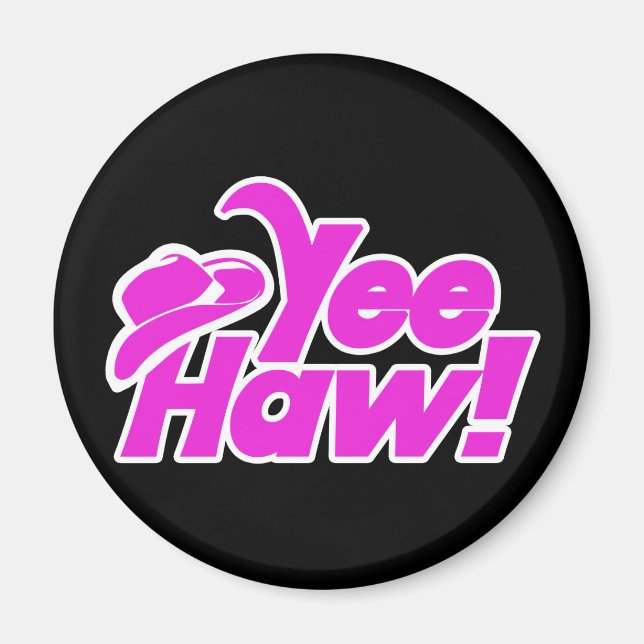 YeeHaw Gitty Up Cowgirl Magnet (Framsidan)