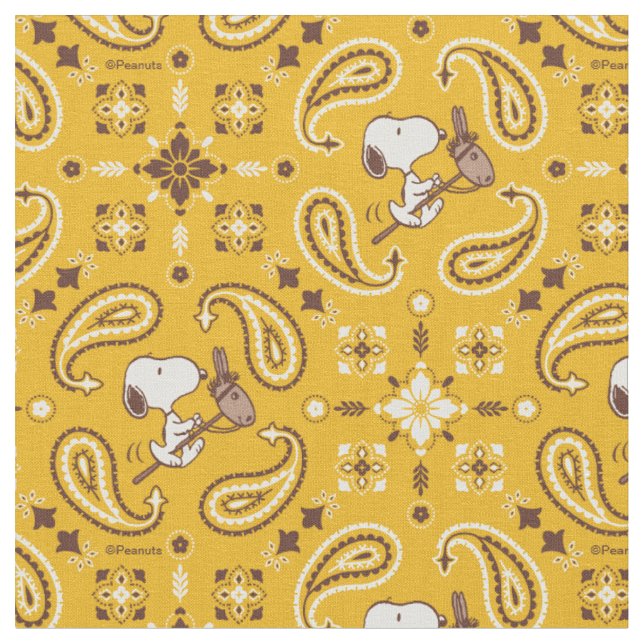 Yeehaw! Snoopy Cowboy Ridande Hobbypferd Bandana Tyg (Närbild)